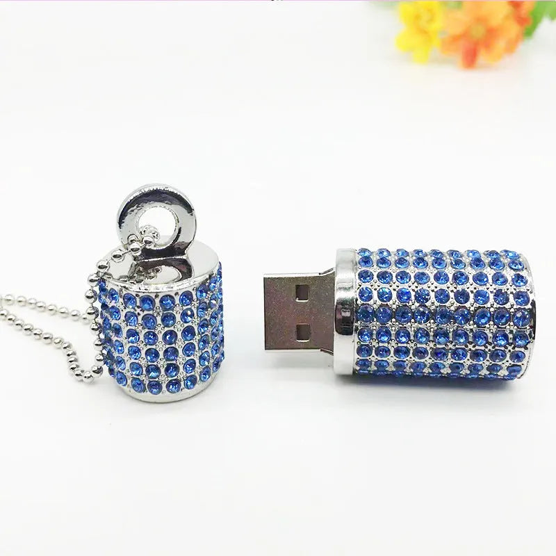 8GB metal cylinder lipstick USB flash drive in red with USB 2.0 interface