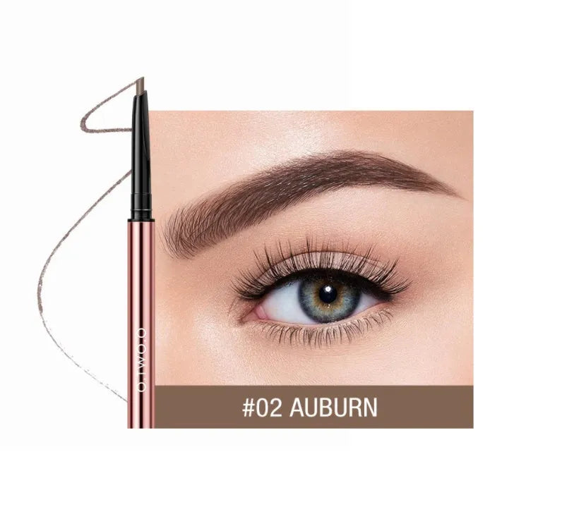 Eye brow make-up pencil in colour box with refillable sharpener and six shade options