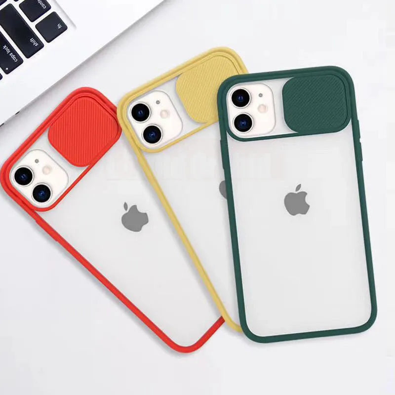 Frosted frame lens silicone phone case for iPhone in multiple pure colours