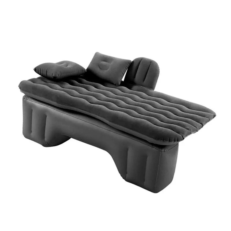 Blue flocking cloth car inflatable mattress with two pillows in SUV back seat