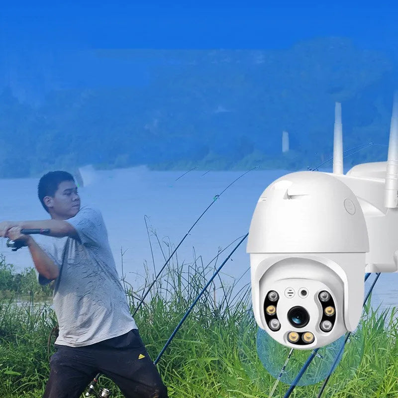 White plastic hemispherical 4G indoor security camera with 1080P resolution and 3.6mm lens