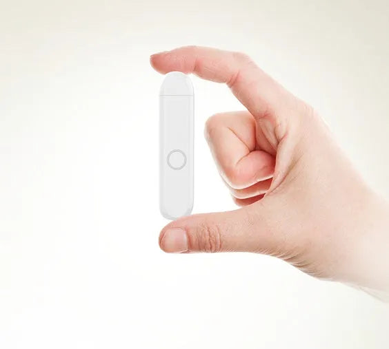 A1 Bluetooth audio receiver and converter unit with 3.5mm plug in black, blue, orange, or white.