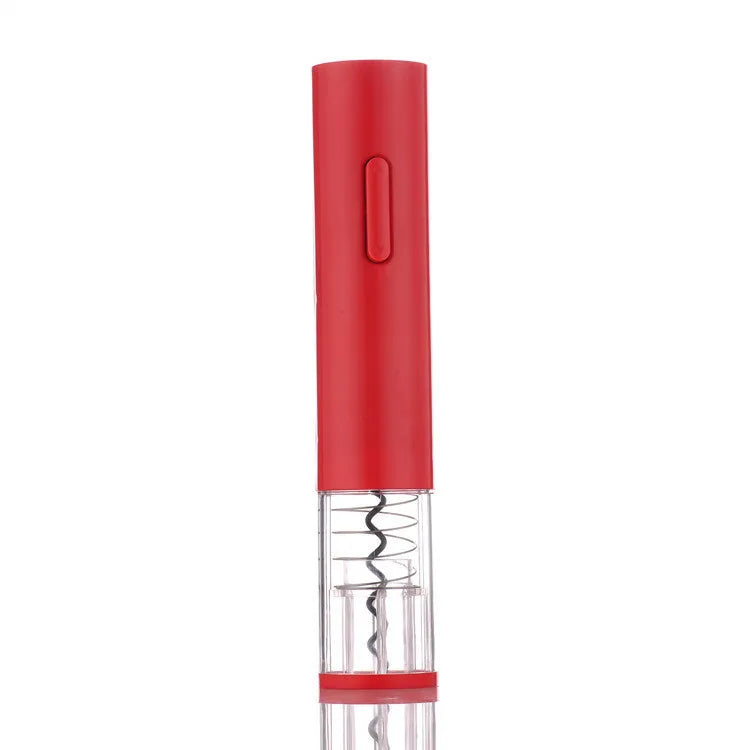 Automatic electric wine bottle opener with foil cutter in black, red, or white plastic finish.