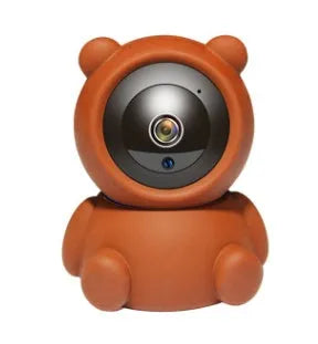 Bear 1080P WiFi indoor security camera with infrared LEDs for night vision on a white background