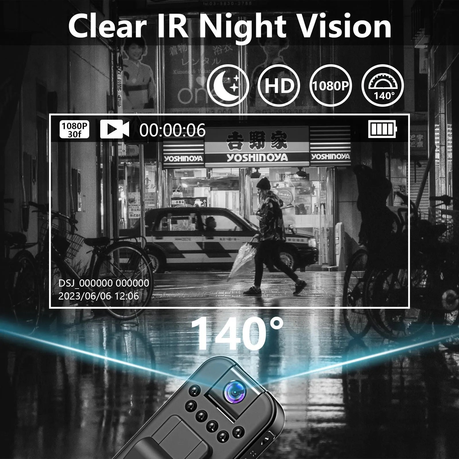 L7 home security camera recorder with HD image quality and infrared night vision