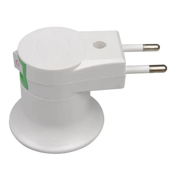 White wall plug-in E27 lamp holder with a switch and a choice of AU, EU, or US plug styles.