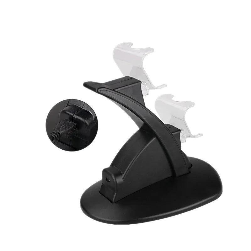 Black Xbox One dual controller charging station showing two gamepads docked.