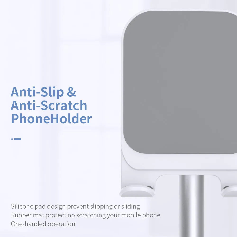 Aluminium alloy mobile phone and tablet desk stand in black and white colour options