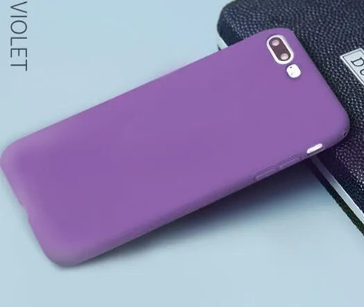 Matte frosted soft phone case for Apple iPhone, shown in multiple colour options.