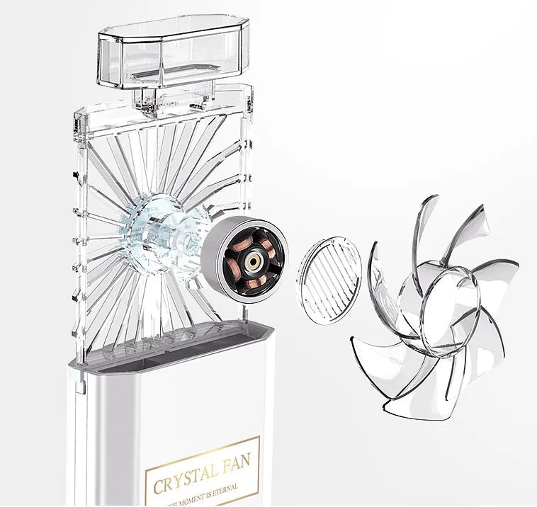 Pink portable USB rechargeable perfume fan for personal fragrance application