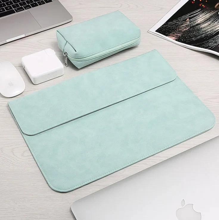 Frosted laptop sleeve for MacBook Pro, abrasive finish, 13 inch size, blue colour