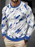 Man wearing a simple long sleeve round neck pullover top in milk silk fabric, available in multiple colours.