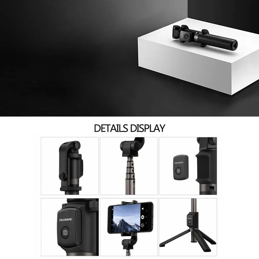 AF15 Bluetooth wireless tripod selfie stick extended to 660mm in black plastic finish
