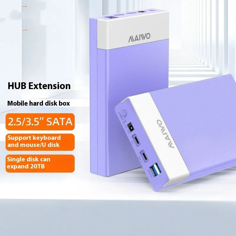 USB 3.0 hard disk enclosure for 3.5 inch SATA drives with sliding cover and multiple colour options