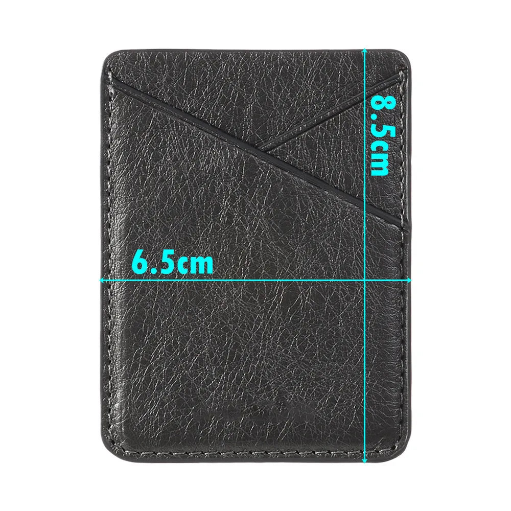 PU leather mobile phone sticker card cover in black and pink for back case use