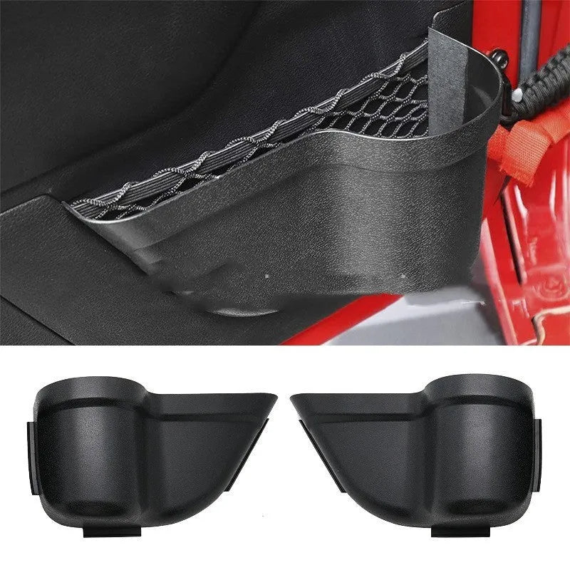 Black ABS storage box for Jeep Wrangler JK and JL interior door panel