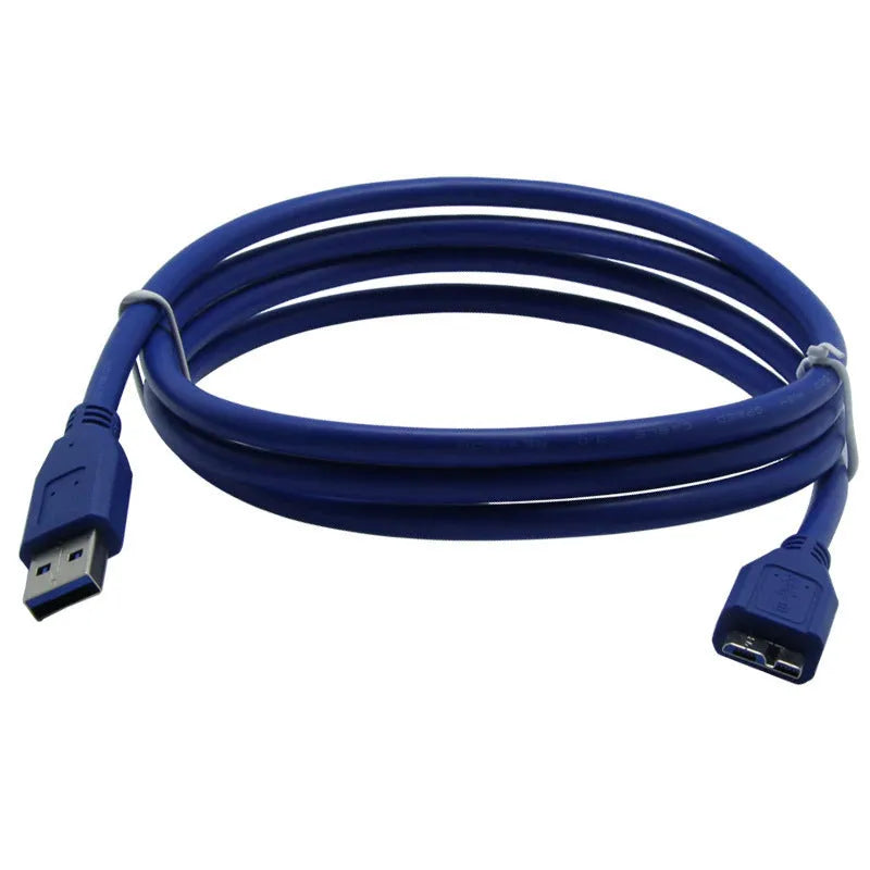 USB 3.0 transmission data cable in black, length 1.5m, on white background