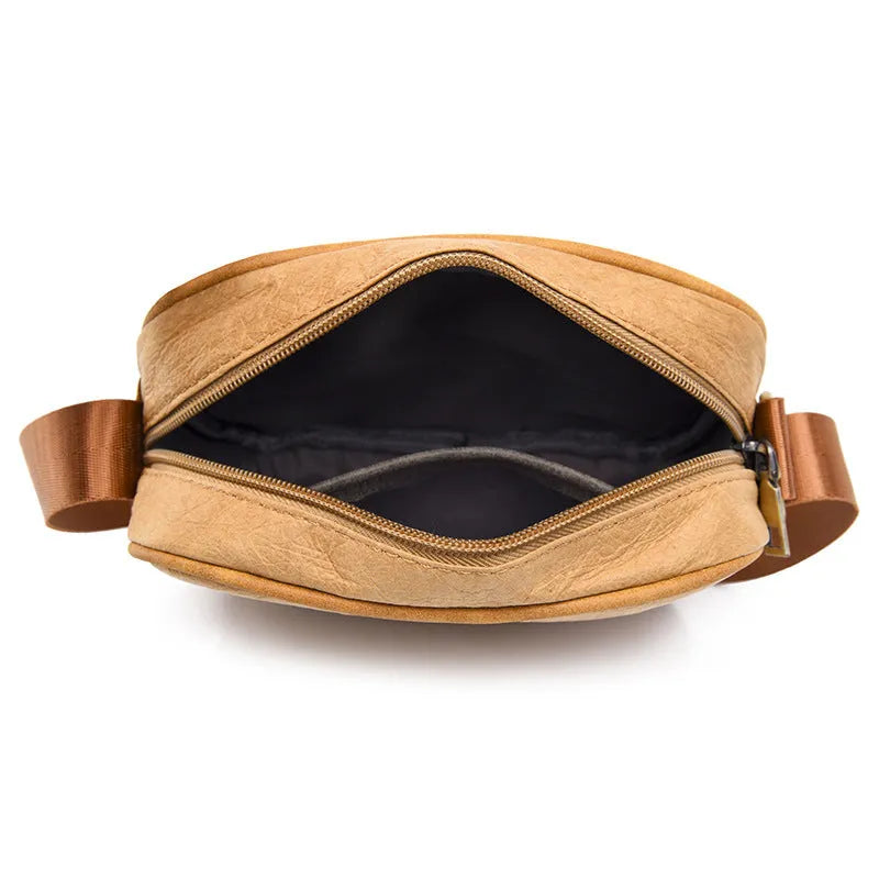 Men's waterproof crossbody bag in European retro style made from paper material