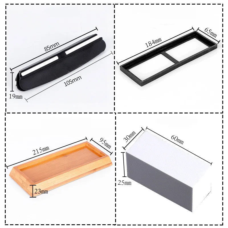 White corundum double-sided 3000/8000 grit whetstone set with bamboo base for kitchen knife sharpening