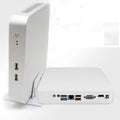 Mini computer host with Intel I5 processor, 157x107x25mm, featuring HDMI, VGA, USB-4 and RJ45 ports on front panel