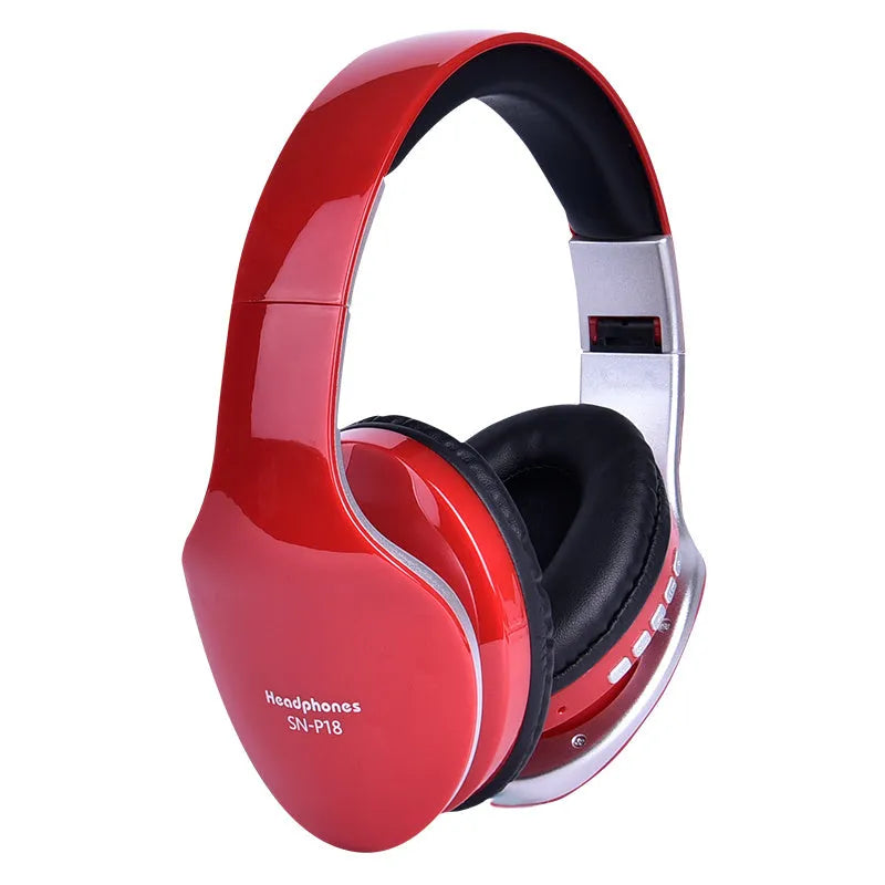 Bluetooth headset over ear wireless earphones with microphone black colour