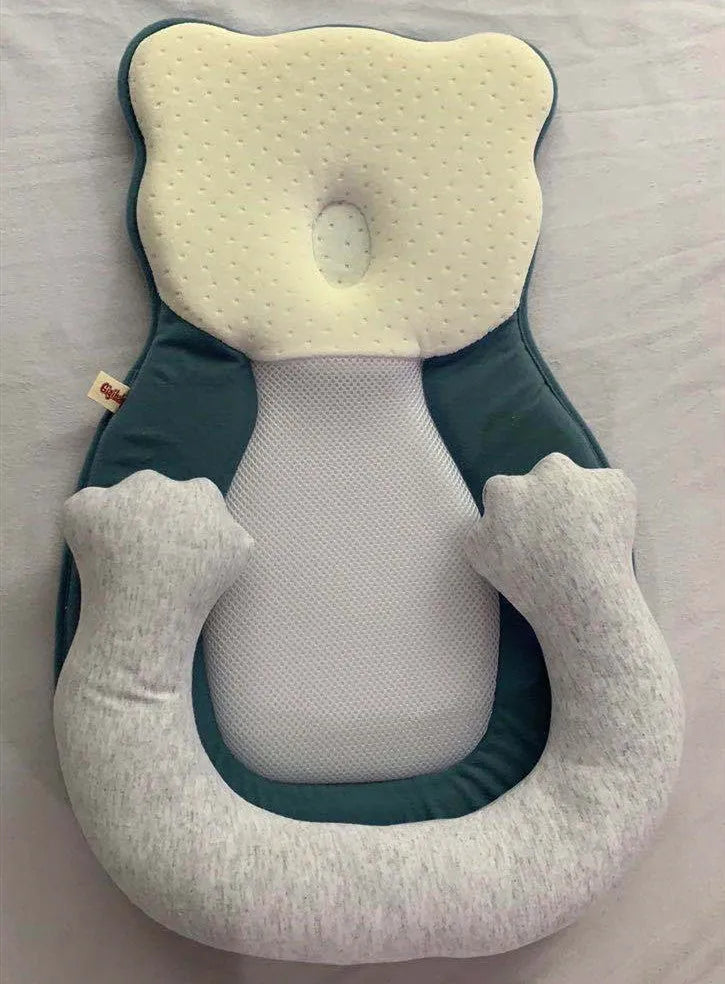 Portable folding baby travel crib with soft cotton sleep cushion in multiple colour options