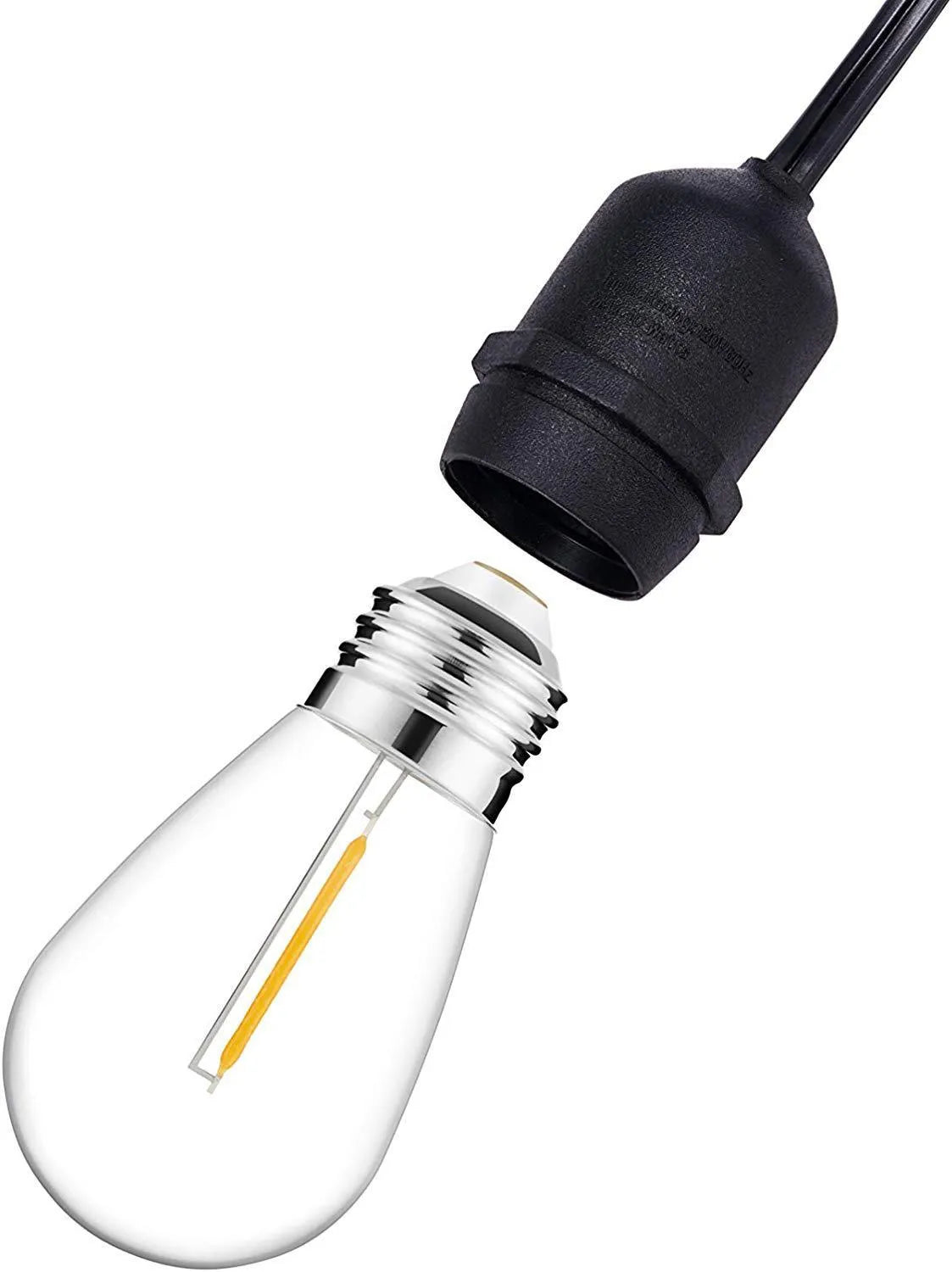 Waterproof solar-powered LED string lights with PVC shell for outdoor garden use
