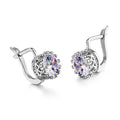 Korean retro style crown-shaped clip-on earrings with white diamond accents on a rose gold or white gold coloured finish.