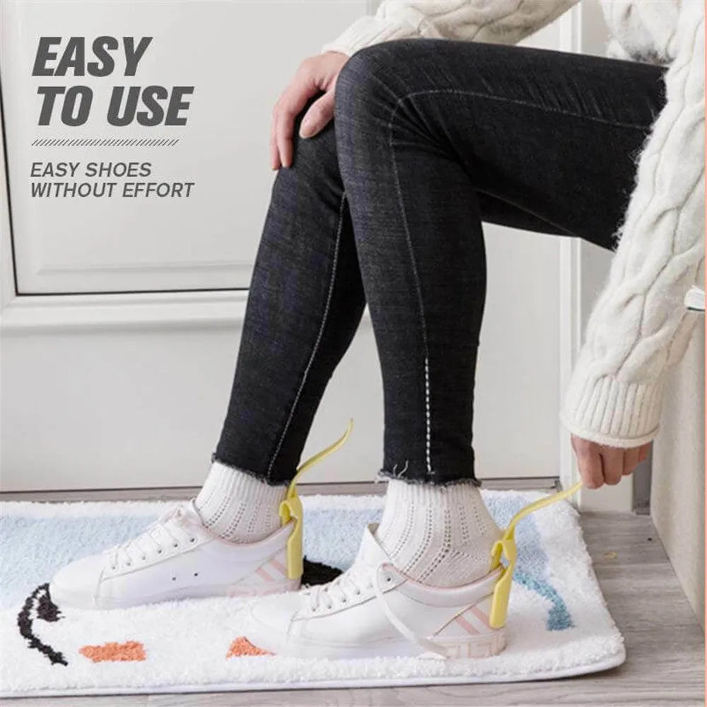 Lazy shoe lifter PP plastic polypropylene shoehorn 16.5 x 4.6cm compact size lightweight 18.5g shoe helper for easy slip-on no bending home use multiple colour options blue grey pink red white