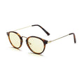 Blue light blocking reading glasses frame in purple leopard print with full frame design