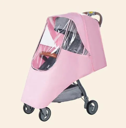 Universal waterproof baby stroller rain cover in cationic linen