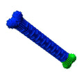 Blue silicone dog tooth brush for canine teeth cleaning, measuring 25 by 5 by 4 centimetres