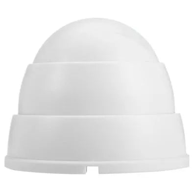 White plastic dummy dome CCTV camera with flashing red LED, 9.4 x 9.4 x 7 cm, indoor outdoor use
