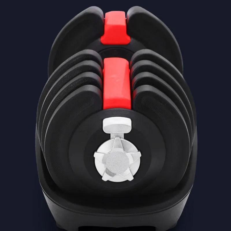 Intelligent automatic adjustable dumbbell with silicone steel sheet and nylon ABS construction in black