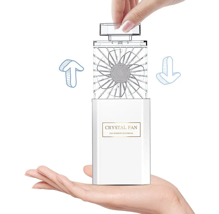 Pink portable USB rechargeable perfume fan for personal fragrance application