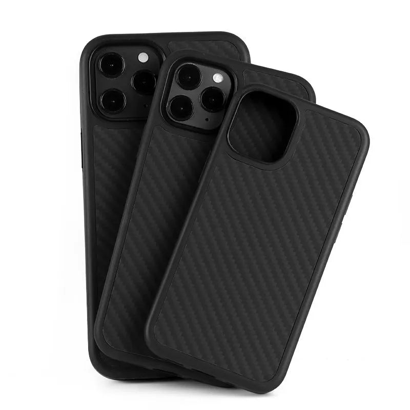 Black wooden phone case for Apple iPhone with TPU and Kevlar waterproof construction