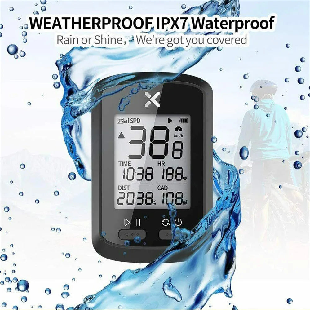 Black plastic waterproof bicycle stopwatch for cycling timing