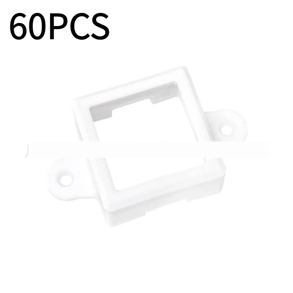 Small white plastic LED light protective lampshade with dimensions 1.7cm by 6cm.