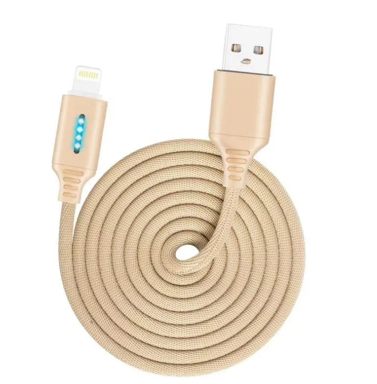 Black fabric weave USB fast charging cable with Android connector, 1 metre long.