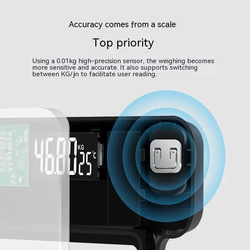 Electronic bathroom scales with cross pattern design in choice of colours with USB charging port