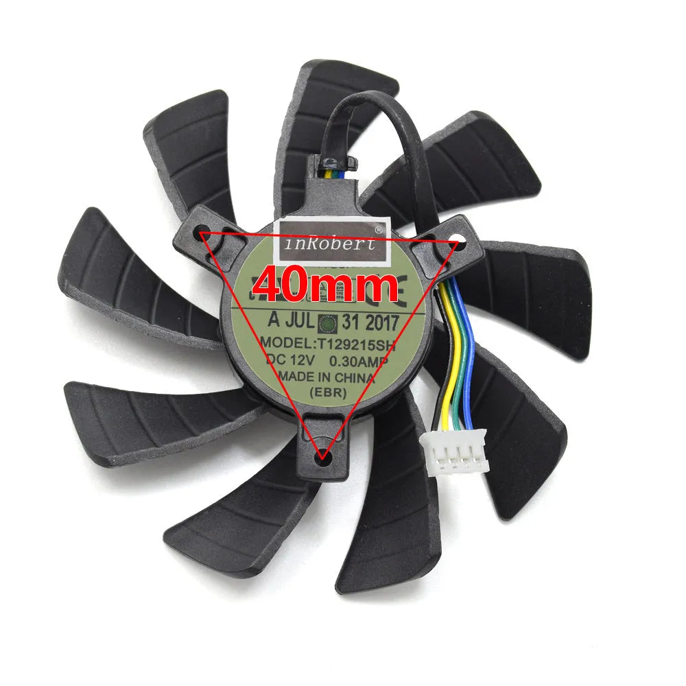 Black 85mm square graphics card cooling fan with a 4-pin connector.
