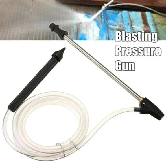 Ceramic high-pressure sandblasting nozzle with stainless steel handle for Karcher K series rust removal.