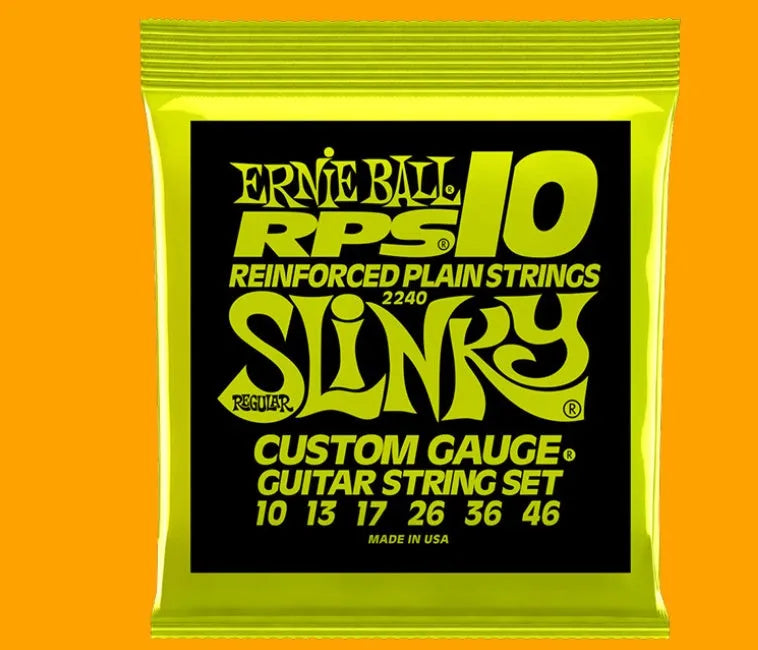 Set of nickel-plated alloy electric bass guitar strings for rock and metal music.