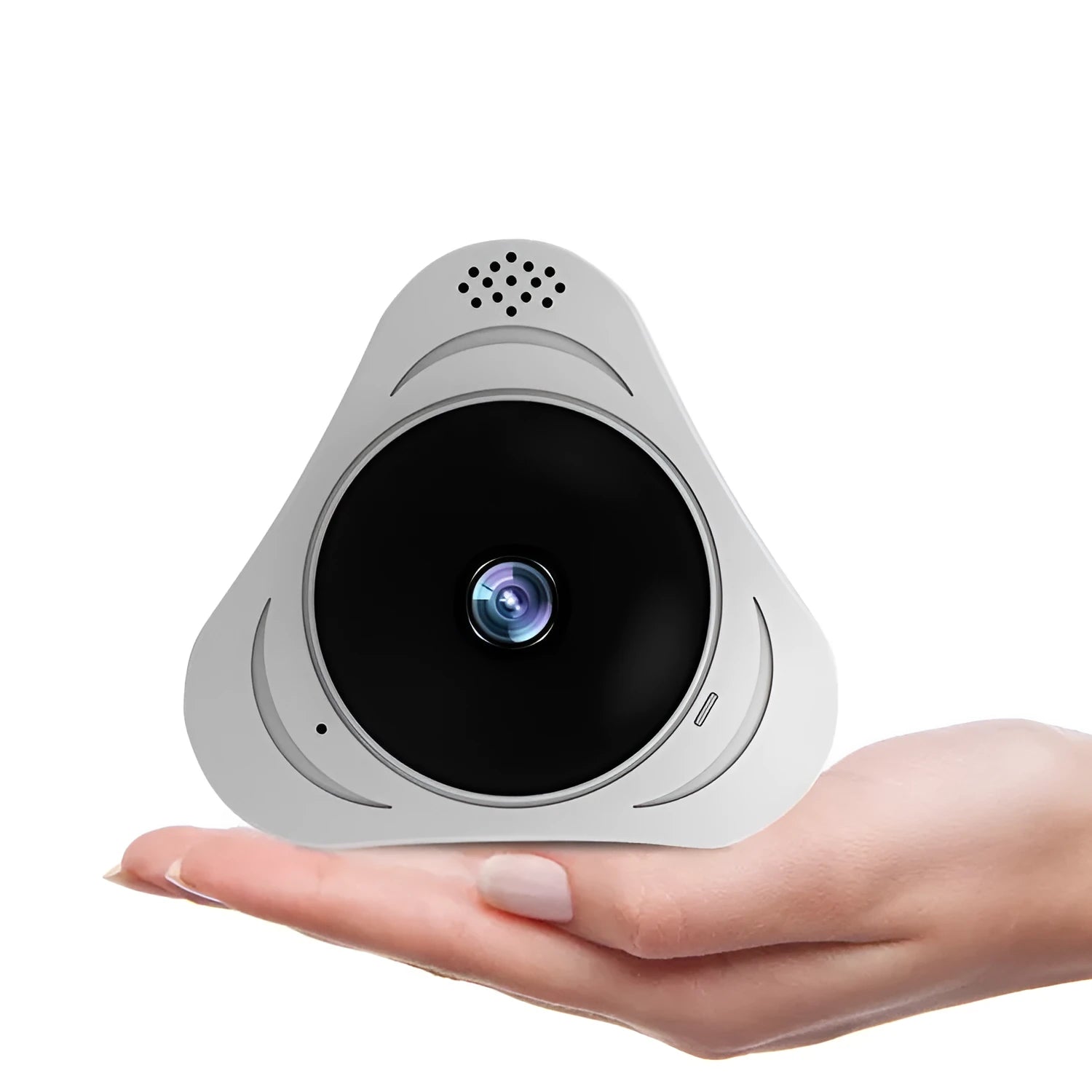 Indoor 3D panoramic security camera with 360 degree pan tilt, 1080p, 3MP lens, infrared night vision, plastic housing, black or white