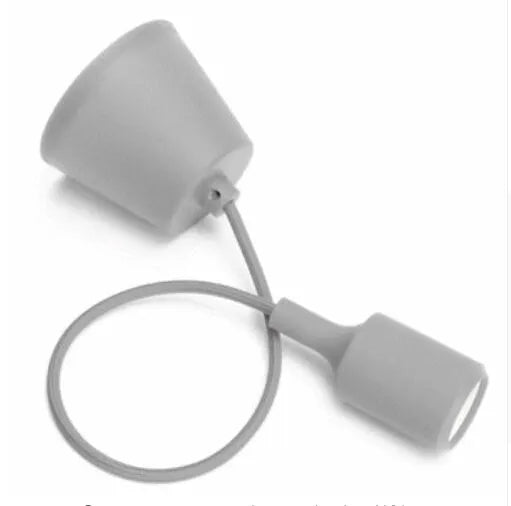 E26/E27 silicone pendant lamp holder with adjustable cord in multiple colour options