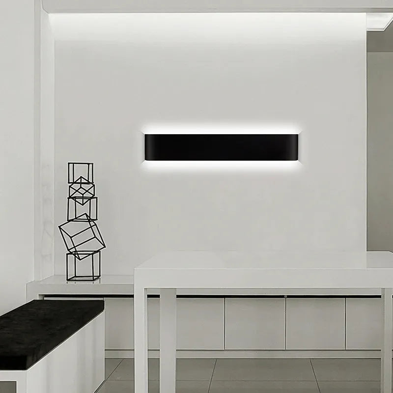 Modern minimalist wall light 12W warm light aluminium alloy black finish