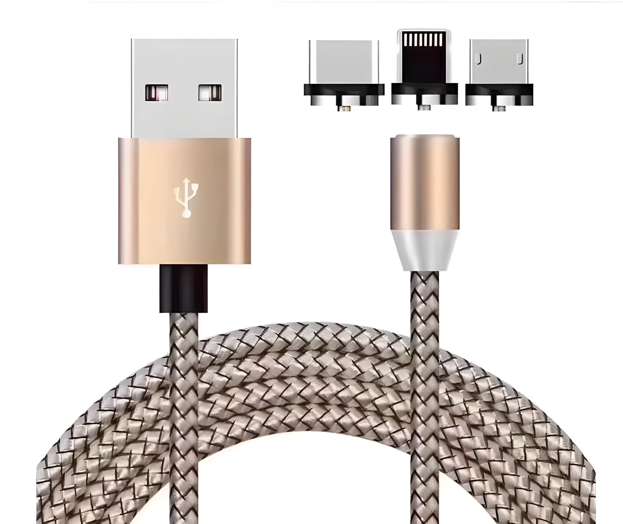 Android Type C three-in-one magnetic suction head charging cable 1m silver
