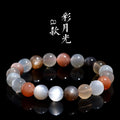 Natural colourful moonlight moonstone bracelet with 8mm beads on a single strand.