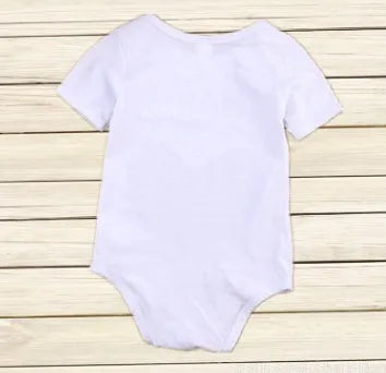 White baby romper with black 'Mama is my BESTIE' text print on front