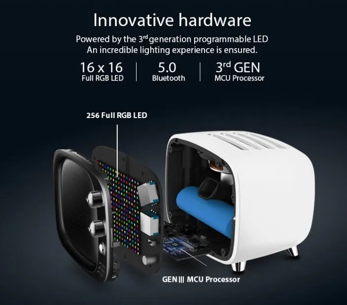 Portable Bluetooth speaker and alarm clock unit with LED display in multiple colour options